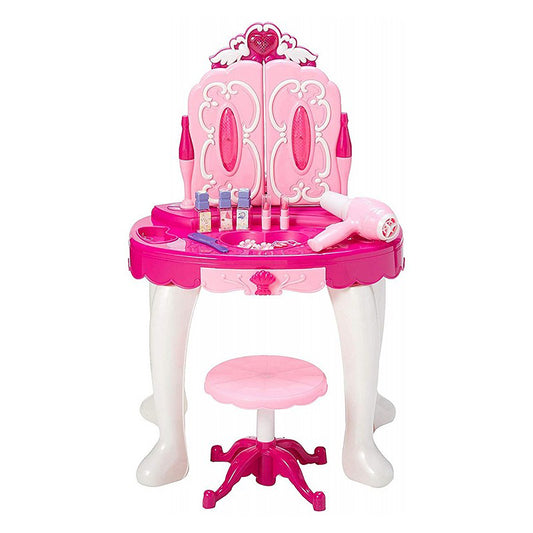 Set salon de frumusete, oglinda cu deschidere eletrica si uscator de par functional, 15 accesorii