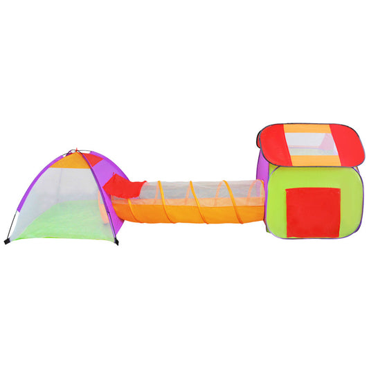Ansamblu corturi 3 in 1 pentru copii - cort casuta, iglu si tunel, 200 bile