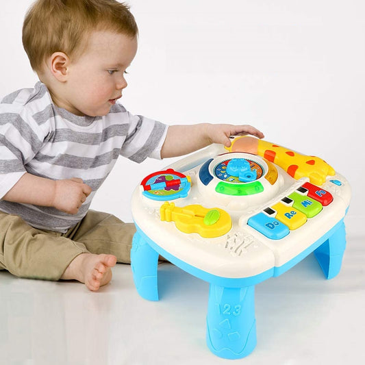 Masuta de activitati Toy Box, centru multifunctional, pian cu lumini si sunete, interactiv si educativ, cadou baieti si fete, 1+, multicolor