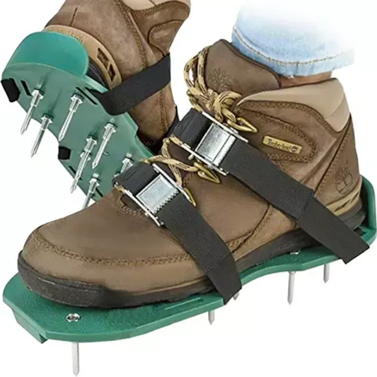 Set 2 Aeratoare Gazon cu Tepi Metalici si Curele Reglabile Universal 36-46