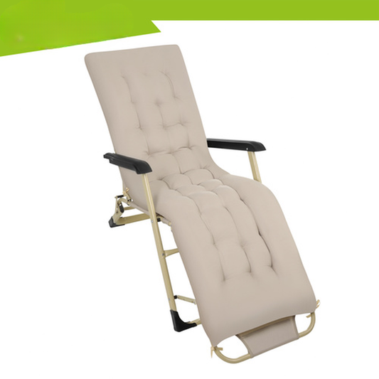 Sezlong pliabil bej de inalta calitate SummerVibe idealSTORE, Cadru metalic, Cu perna inclusa, Reglabil pe 3 trepte, Dimensiune 125x95x67.5 cm