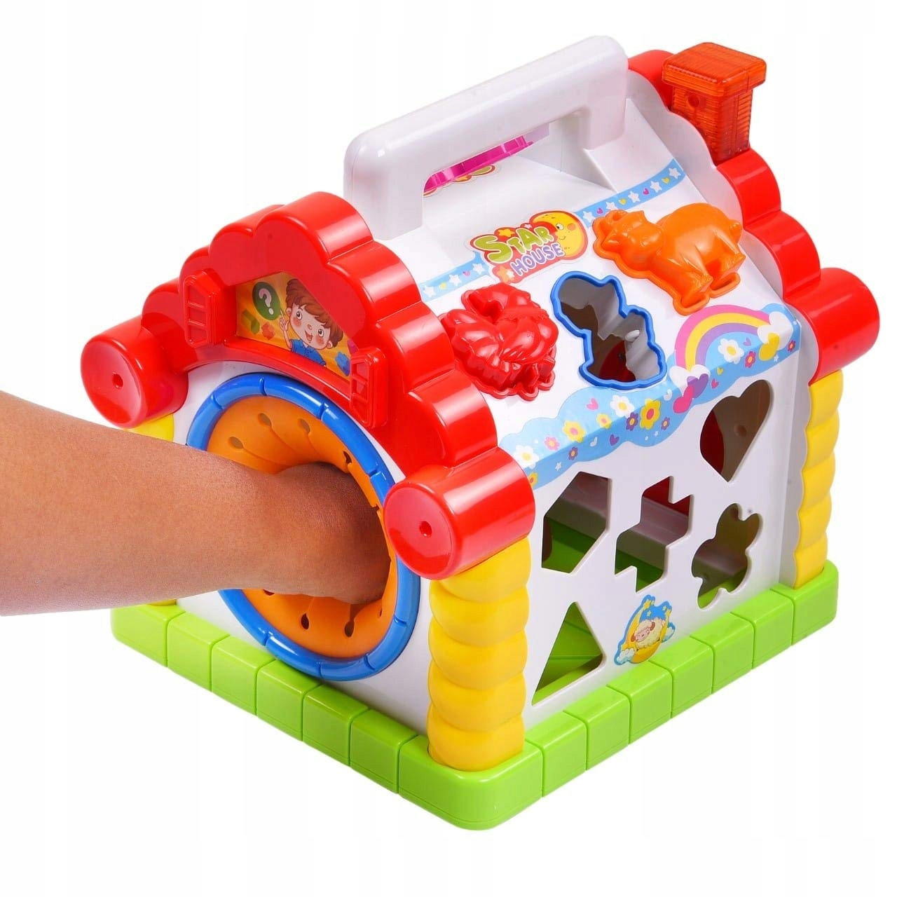 Jucarie interactiva - Casuta Educativa cu functii de sortare si pian, 22 x 23 x 23 cm