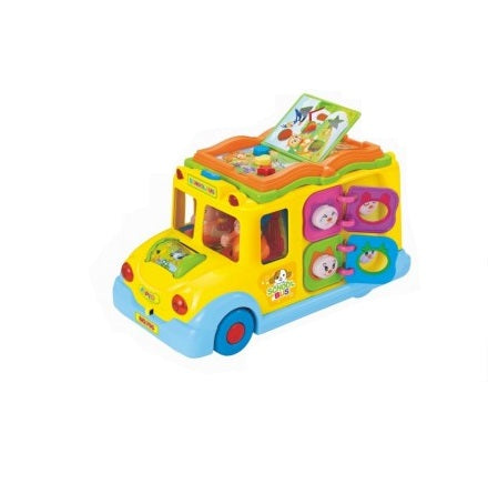 Jucarie Educativa Malplay, Autobuz scolar cu sunete si lumini, Multicolor