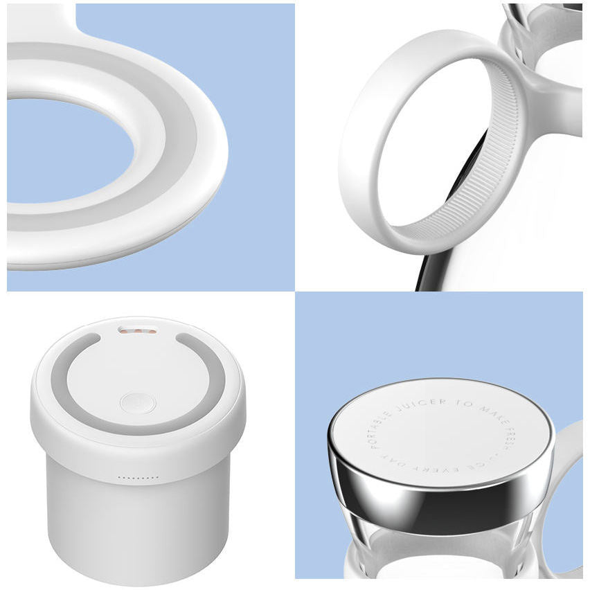 Mini Blender portabil cu acumulator, 50W, 1400 mAh, incarcare wireless, Waterproof, 350 ml, Roz