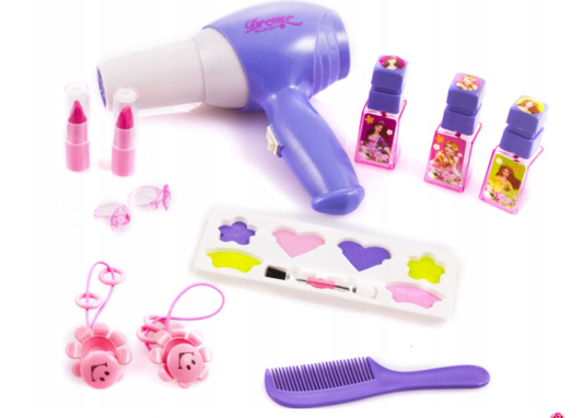 Jucarie Set 2 in 1 Masuta de toaleta, KINDERPLAY pentru copii, cu accesorii 62 x 33 x 64 cm, roz