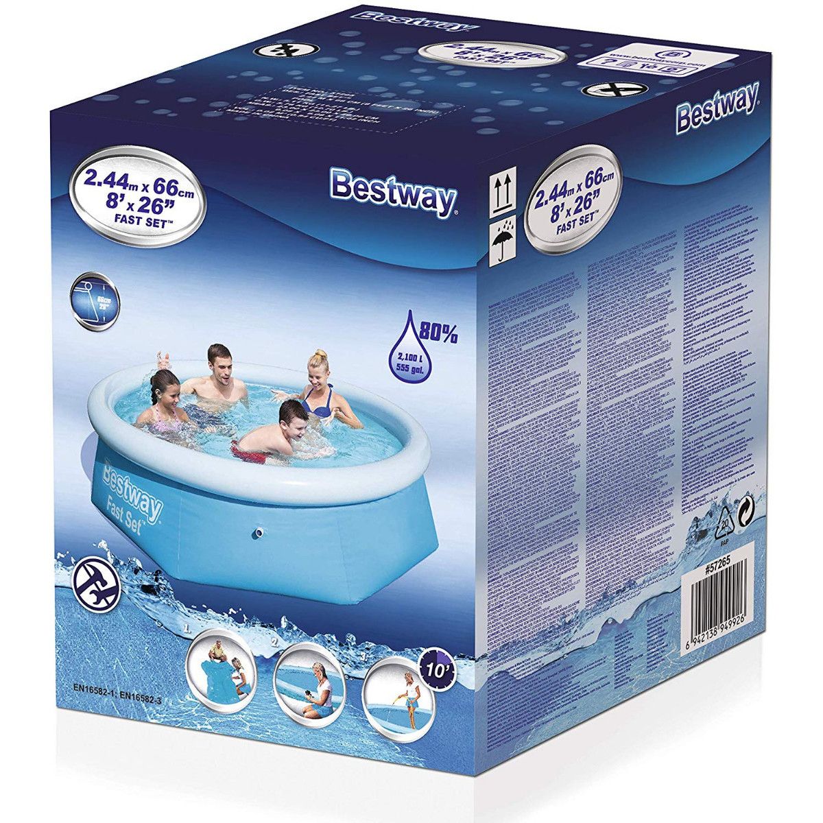 Piscina Bestway Easy Set, 244x66 cm,Capacitate 2100l
