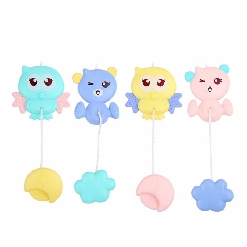 Carusel cu 516 sunete, telecomanda si proiectii Bufnita Inteleapta - roz pastel