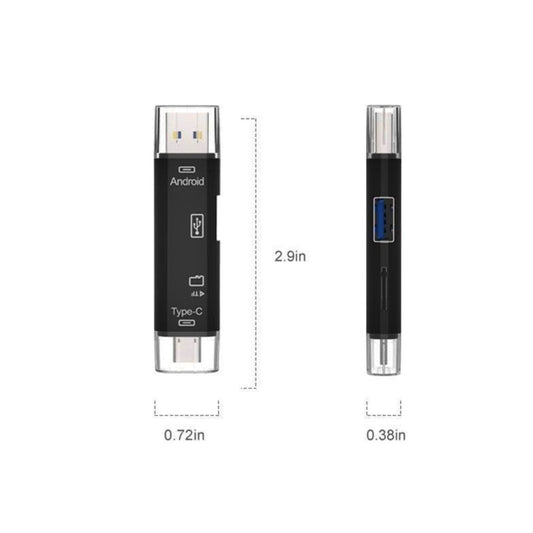 Cititor carduri memorie 5in1 USB Type C Micro USB idealSTORE, OTG, USB-A 2.0, transfer rapid date