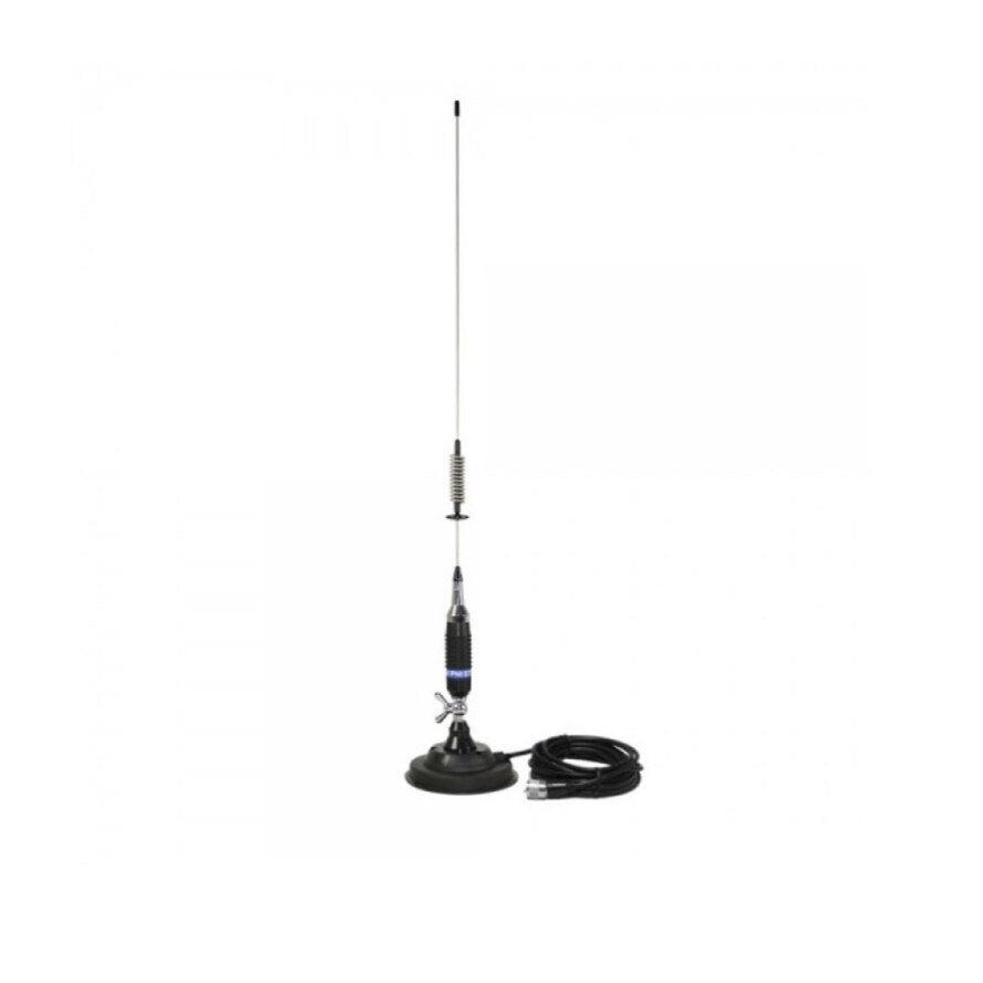 Antena idealSTORE Radio CB PNI S75 cu Fluture si Baza Magnetica Incluse, Lungime cablu 4 metri, Inaltime 76 cm, Frecventa 26-28 Mhz