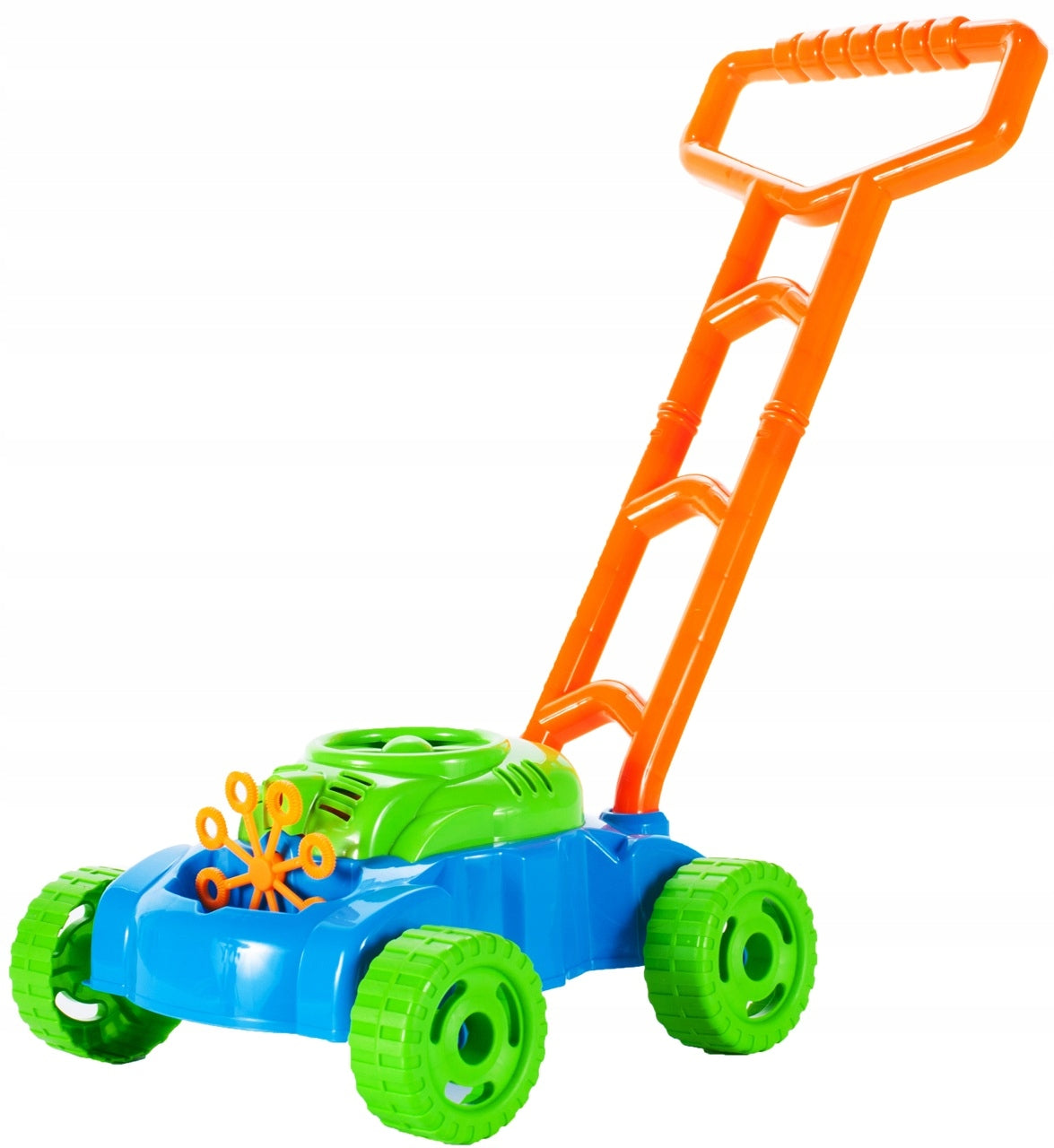 Jucarie de facut baloane de sapun pentru copii, tip masina de taiat iarba Albastru