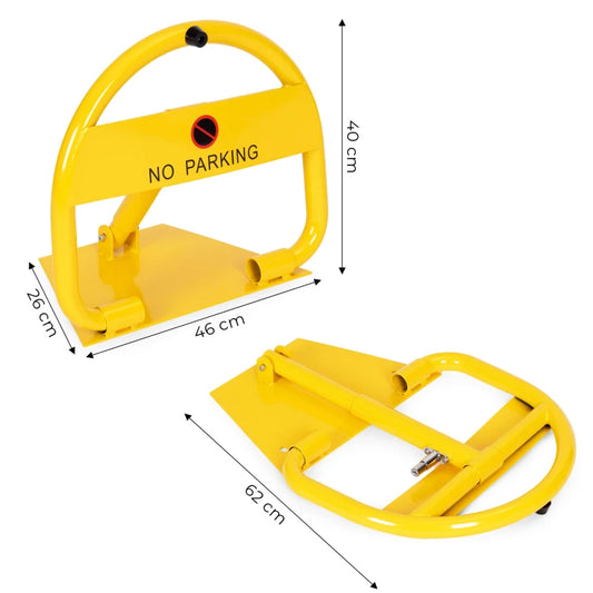 Blocator parcare pliabil idealSTORE cu cheie si benzi reflectorizante 46x26x40CM