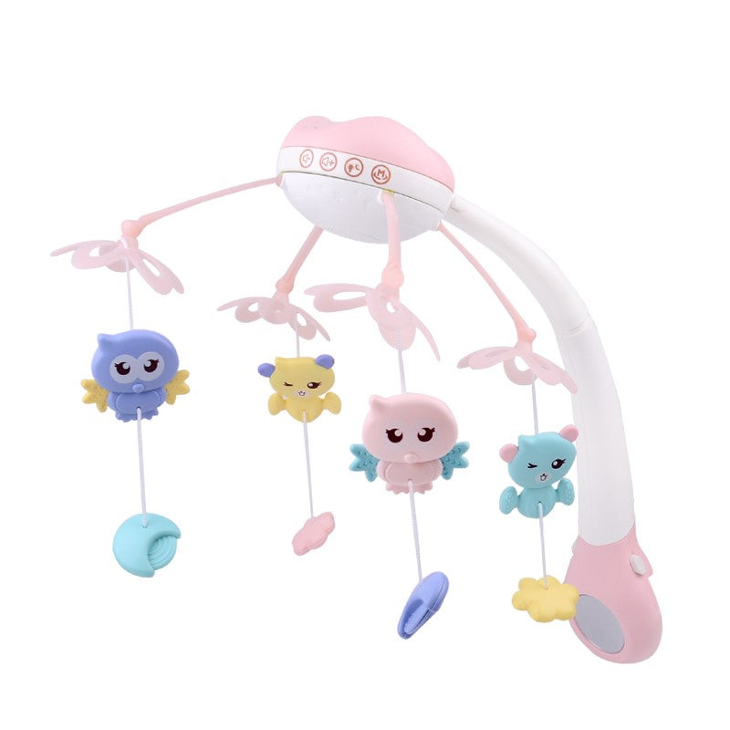 Carusel Patut Cu Telecomanda Si 500 Melodii,Culoare Alb/Roz