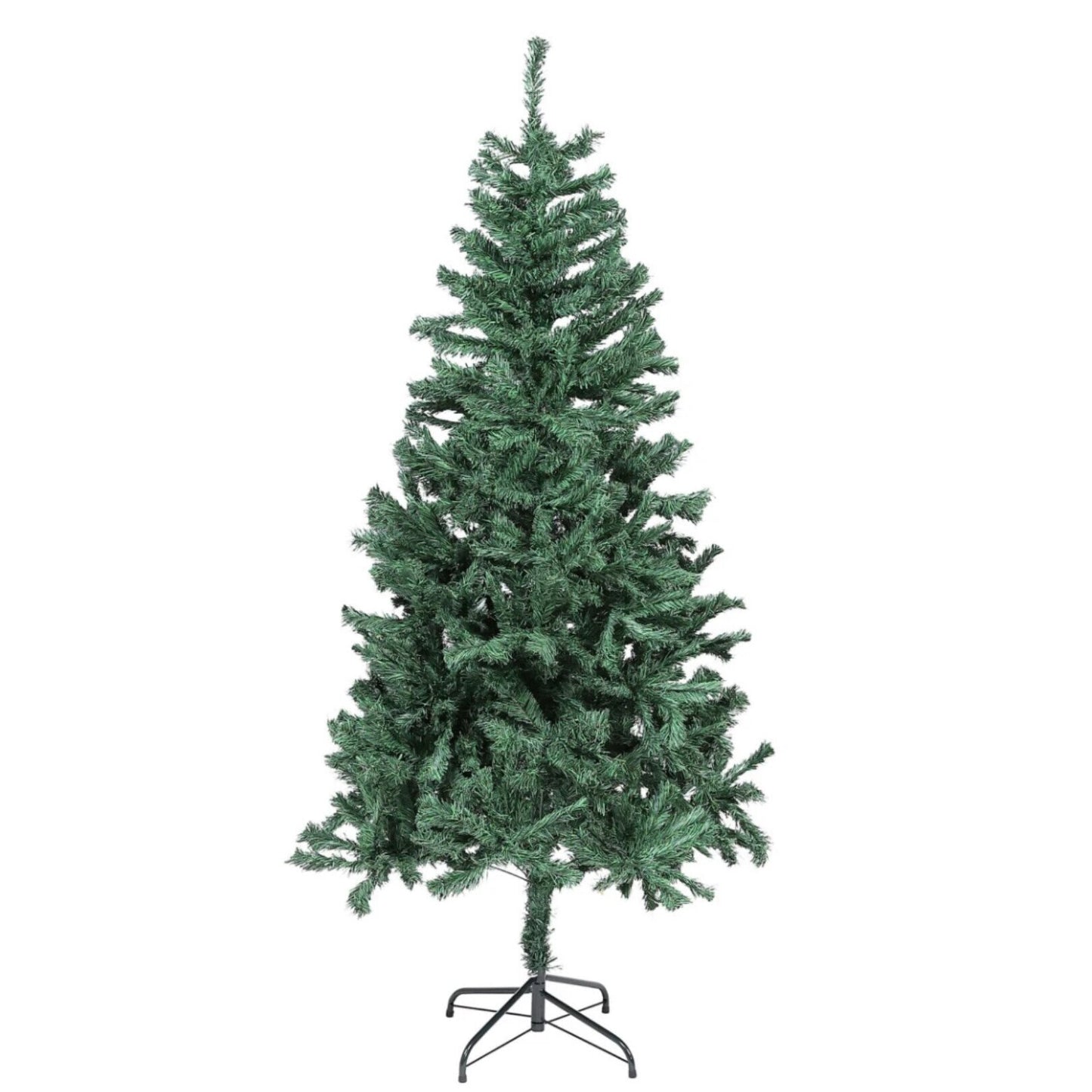 Brad Artificial de Craciun idealStore, Inaltime 180cm, 680 de Varfuri, Suport Metalic Solid Inclus, Usor de Instalat, Culoare Verde