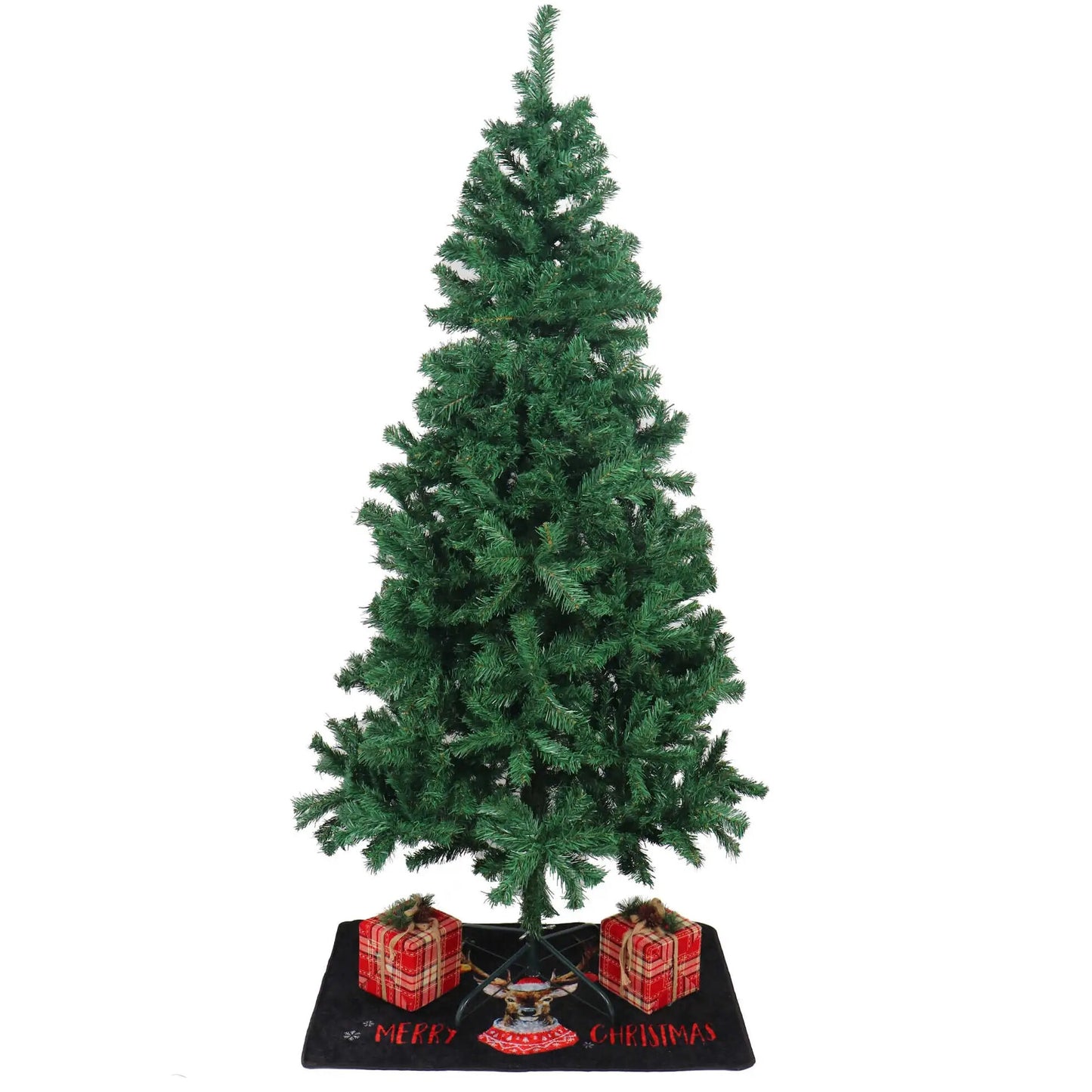 Brad Artificial de Craciun idealStore, Inaltime 210cm, 960 de Varfuri, Suport Metalic Solid Inclus, Usor de Instalat, Culoare Verde