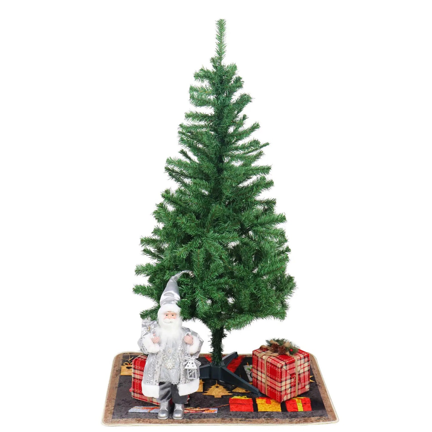 Brad Artificial de Craciun idealStore, Inaltime 150cm, 330 de Varfuri, Suport Plastic Inclus, Usor de Instalat, Culoare Verde