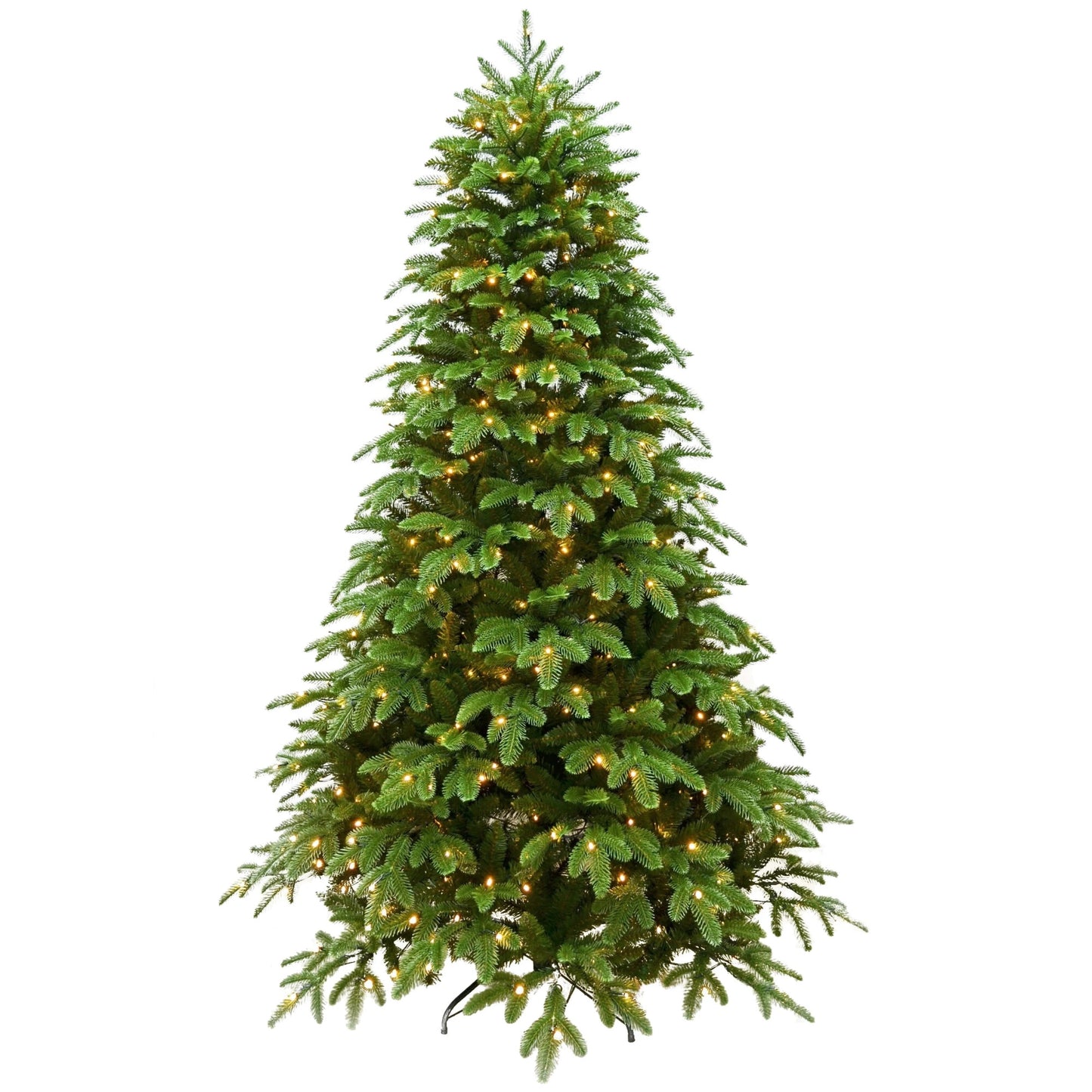 Brad Artificial de Craciun Lux idealStore, Inaltime 180cm, Echipat cu 300 Led-uri, Lumina Calda, Aspect Natural, Suport Metalic Solid Inclus, Asamblare Usoara, Culoare Verde