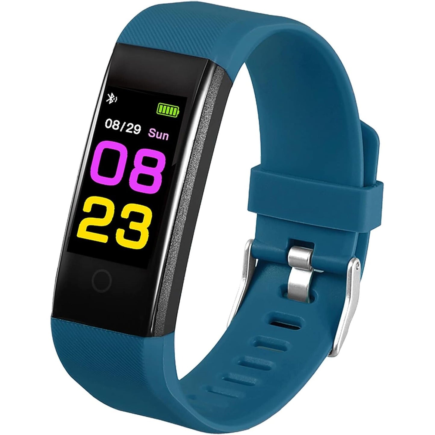 Bratara Fitness XiaBYD idealSTORE, Ecran OLED, Waterproof, Monitor de Ritm Cardiac, Ecran Tactil, Afisare Parametrii de Sanatate, Reamintire Sedentarism, Monitor Somn, Functie WeChat, Activare Camera de la Distanta, Bratara Silicon Albastra