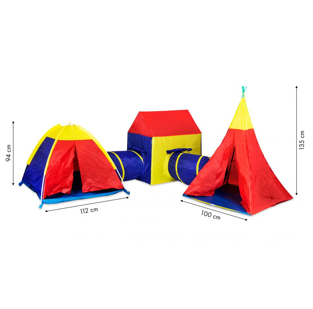 Set Corturi cu Tunel de Joaca pentru Copii, Bigshot BS8906MC, Multifunctional 5 in 1, Multicolor