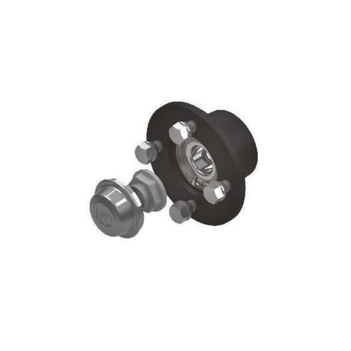 Butuc roata remorca Distanta intre prezoane 4x100 mm cu prezoane M12x1.5 si capac protectie, Potrivit pentru remorci usoare si utilitare