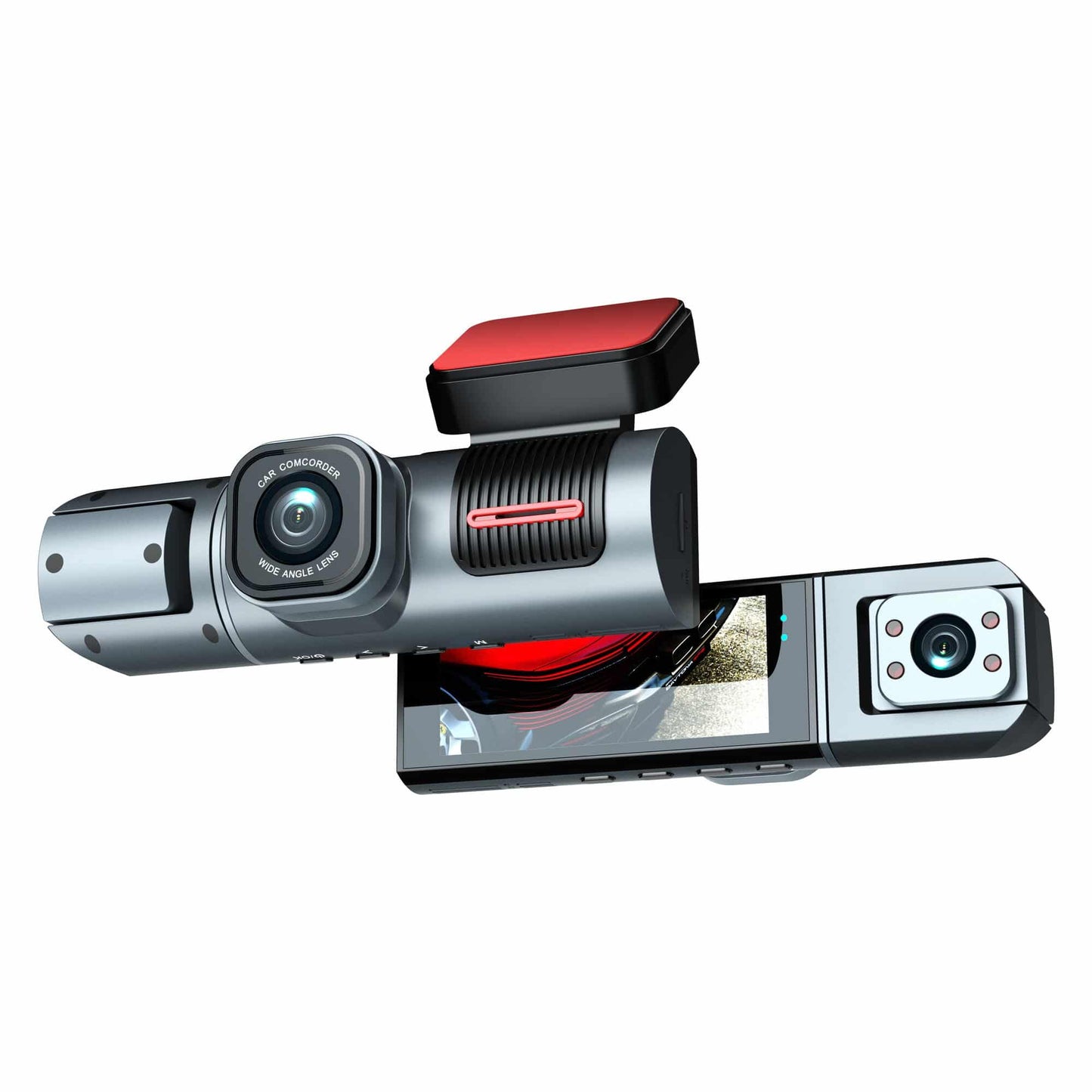 Camera Auto de Bord Dubla idealSTORE GOPE03, Unghi Larg 170, Inregistrare Full HD, Inregistrare Dubla, Locatie GPS, Wi-Fi, Vedere pe Timp de Noapte, Monitorizare 24/7, Senzor G, Mesaj de Alerta, Microfon Incorporat, Inregistrare in Bucla, Afisare Viteza