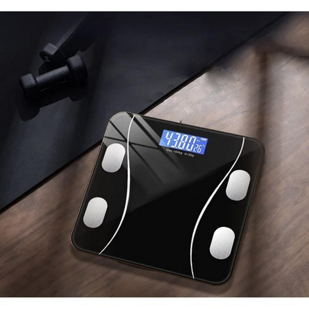 Cantar Corporal Inteligent idealSTORE, Electronic, Ecran LCD Iluminat, Termometru, Aplicatie Pentru Fitness Tracking, Indice de Masa Corporala, Bluetooth, Sticla Securizata, Antialunecare, Design Inovator, Sarcina 180 KG