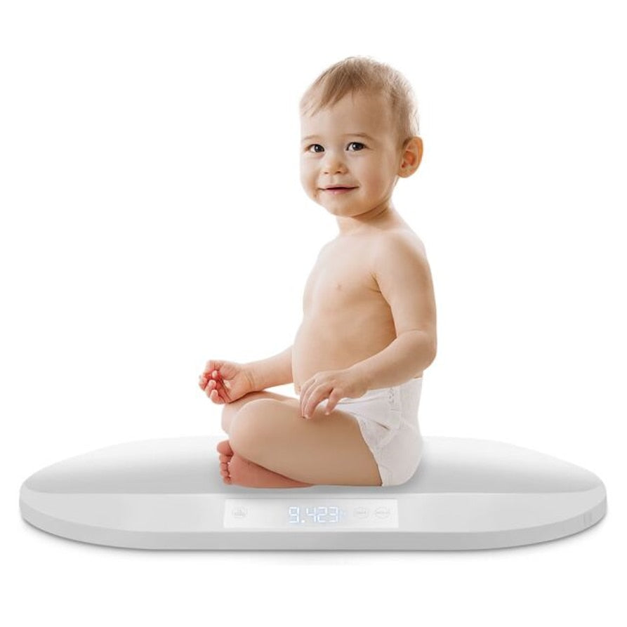 Cantar electronic pentru bebelusi idealSTORE, Functia Hold manuala, Ecran LCD mare, Forma Ergonomica, Functie tara, Tabel, Blocarea rezultatului, Precizie de masurare 5g-0,005kg, Centimetru incorporat, Sarcina 40 kg