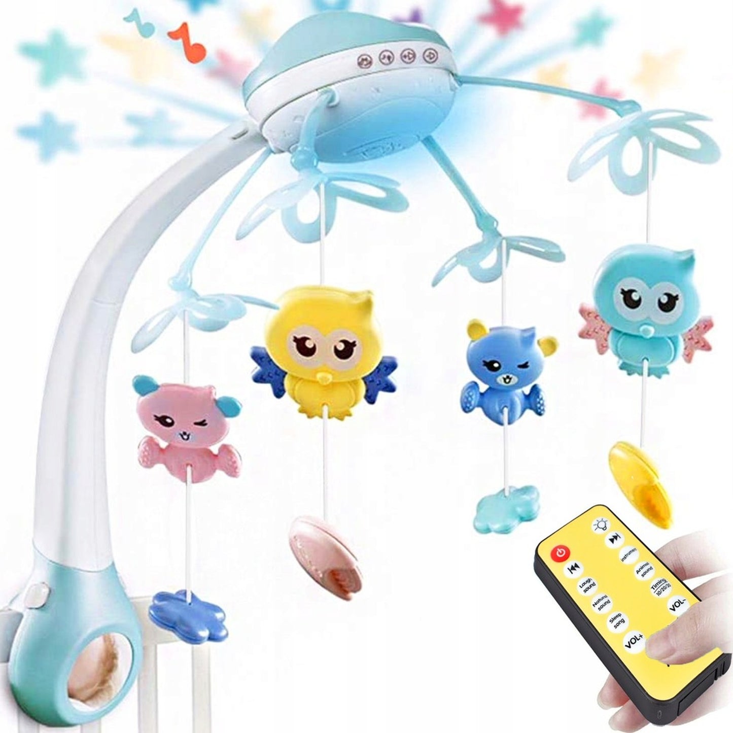 Carusel Interactiv Multifunctional pentru Patut cu Proiector si Telecomanda