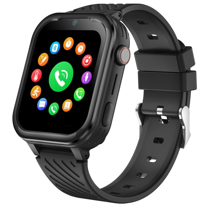 Ceas Smartwatch Kids idealSTORE, Localizare GPS si LBS, Ecran RETINA de 1.83 inch, Android, 4G LTE, Apel Video, Camera HD, Wi-Fi, Rezistent la apa IP67, SIM, Apel Video, Buton SOS, Monitorizare Spion, Culoare Negru