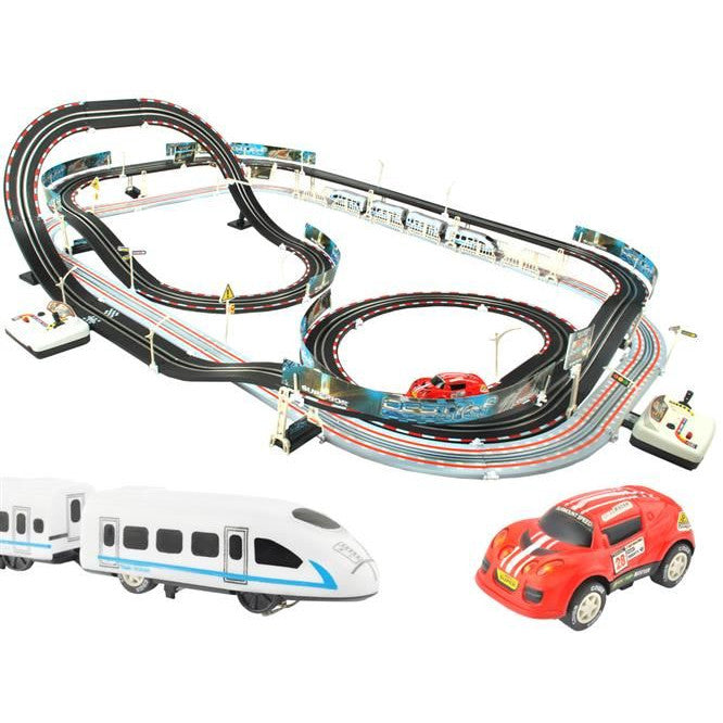 Circuit Electric 2 in 1 ElektroStator Z241, Trenulet si masinuta cu pista