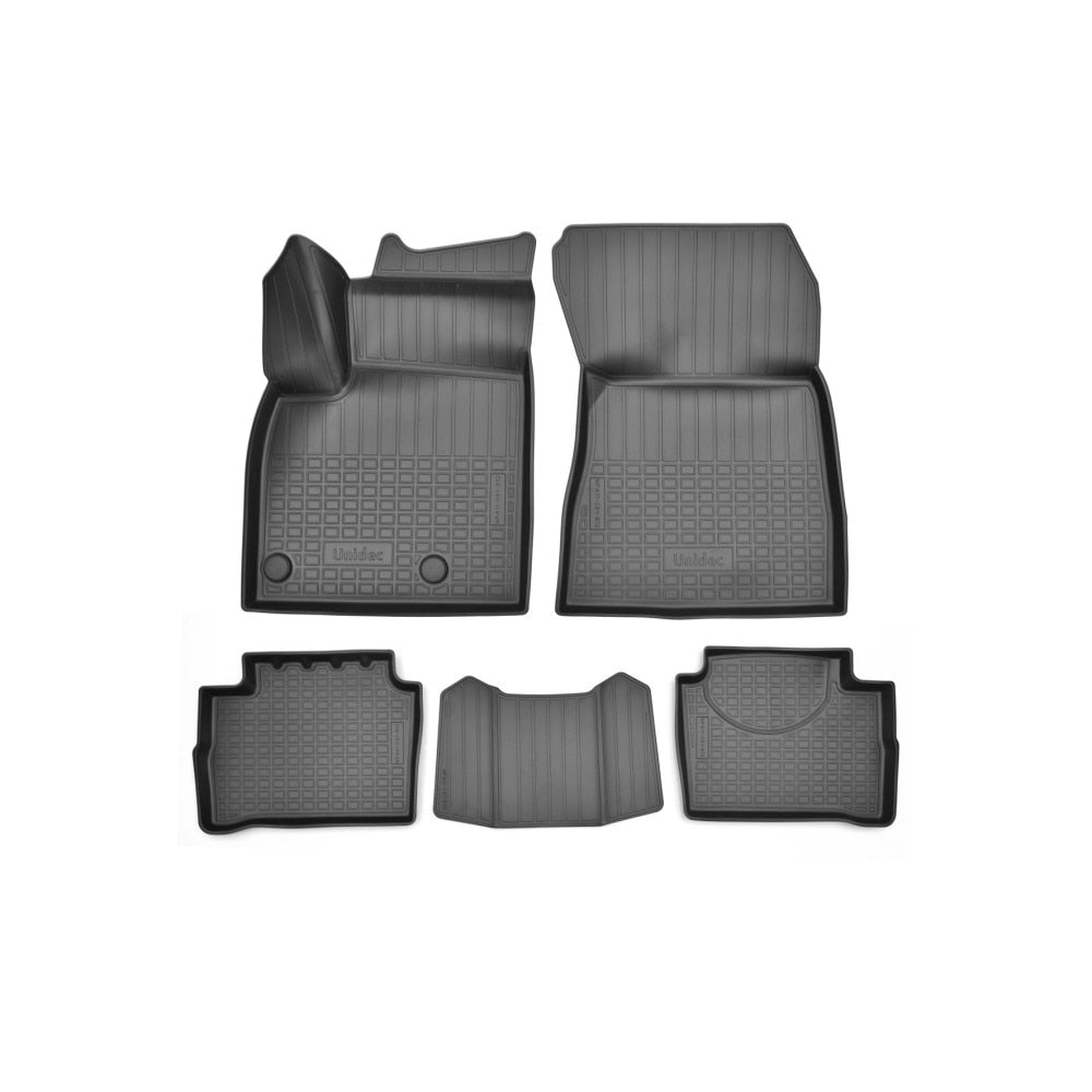 Covoare Cauciuc idealSTORE pentru Nissan Qashqai III J12 Benzina / Hybrid 2021-> Stil Tavita, Bordura Laterala, Clipsuri pentru Podea, Fara Miros, Predecupaj pentru Fixare