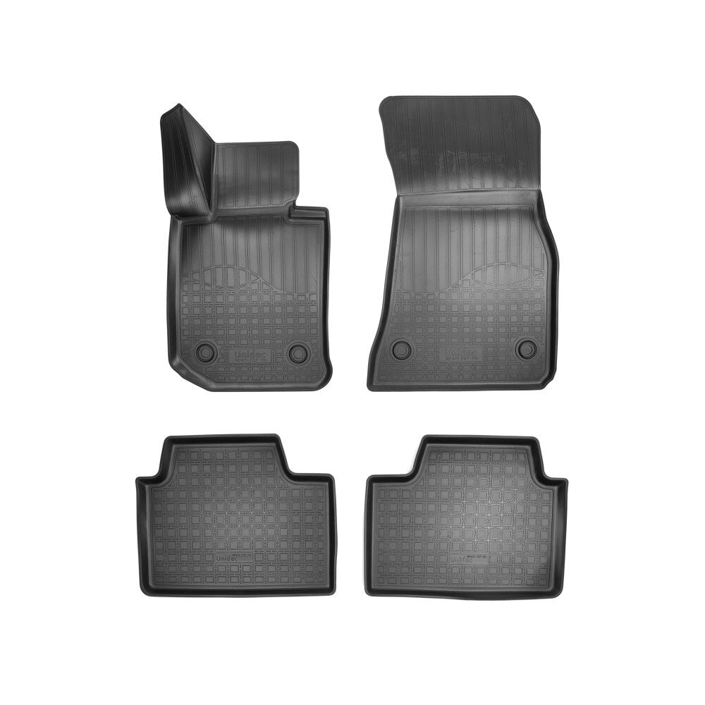 Covoare Cauciuc pentru BMW Seria 4 Grand Coupe G26 2020->, stil Tavita, cu Bordura, Fara Miros, Cauciuc Moale, Culoare Negru