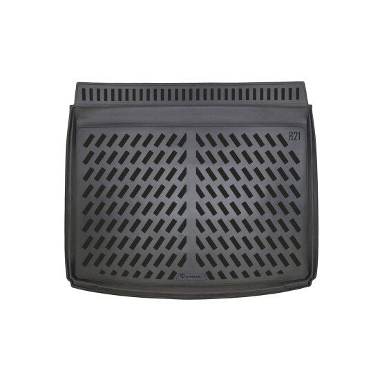 Covor Portbagaj Hyundai Kona Benzina/Electric/Hybrid baza portbagaj joasa 2023->, Stil Tavita, Model Premium, cu Bordura Laterala 5 cm, Material Cauciucat, Fara Miros, Flexibil