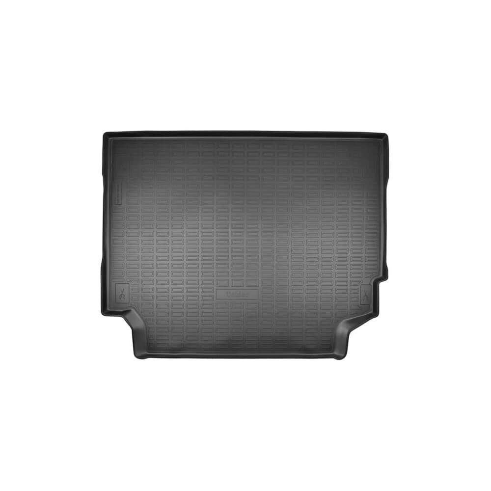 Covor Portbagaj Tavita idealSTORE, Compatibil Land Rover Defender II 2019->, Forma Tavita cu Bordura 4.5cm, Material fara Miros, Material Plastic Cauciucat, Flexibil, Usor de Manevrat, Durabil, Negru