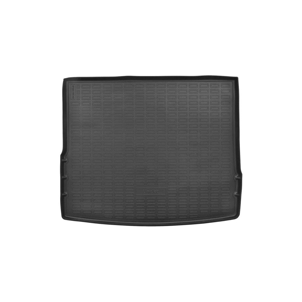 Covor Portbagaj Tavita idealSTORE, Compatibil Volkswagen Tiguan III 2024->, Forma Tavita cu Bordura 4.5cm, Material fara Miros, Material Plastic Cauciucat, Flexibil, Usor de Manevrat, Durabil, Negru