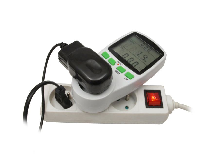 Priza cu Contor Afisaj Digital de Energie wattmetru, GreenBlue GB202, alb