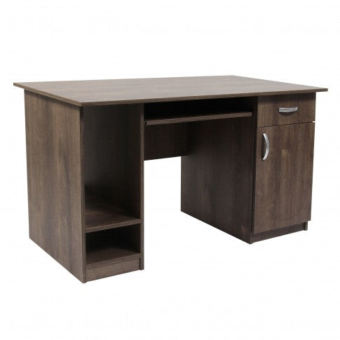 Birou idealSTORE Multifunction cu Multiple Spatii de Depozitare, Dimensiuni 130 x 63 x 75 cm, Design Modern, Culoare Stejar Bronz