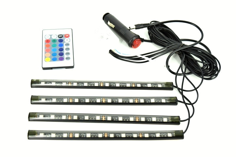 Kit interior LED 9 SMD RGB cu telecomanda - 12,5cm