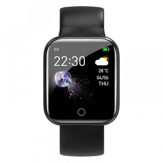 Ceas SmartWatch si Bratara Fitness, SmartVIBE I5, Full Metallic, NOTIFICARI Apeluri/Mesaje/Facebook, 1.3' Full Touch Display, Monitorizare Ritm Cardiac si Tensiune arteriala, Waterproof, Pedometru, Photo Control, Silicon Black