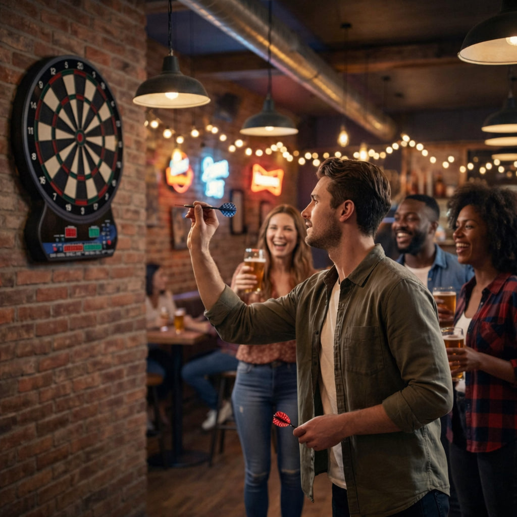 Dart Electronic idealSTORE cu Afisaj LCD, 27 Jocuri, Scor Automat, Multiplayer