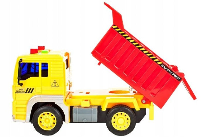 Camion DDEshop Interactiv Fantastic cu Basculare, Baterii 3x AG13 inclus, 24 x 11.5 x 11.5 cm, Multicolor