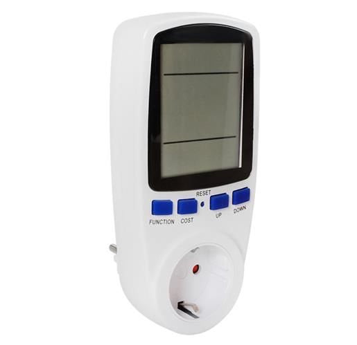 Priza cu Contor Afisaj Digital de Energie wattmetru,220-240V, 50-60Hz, Alb
