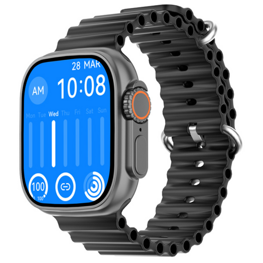 Ceas Smartwatch si Bratara pentru barbati, Fitness, 2' SUPER RETINA, Apel, Notificari Apeluri/Sms/Social Media, Monitorizare sanatate, somnului, ritm cardiac, temperatura corpului, Control TikTok, Limba Romana, Curea din silicon, Negru