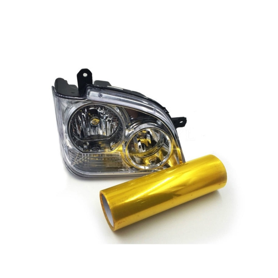 Folie Galbena Protectie Faruri si Stopuri Dimensiuni 60 cm x 10m, Protejeaza Impotriva Zgarieturilor, Substantelor Chimice, Radiatiile UV, Conditiile Meteorologice Extreme, Reduce Riscul de Ingalbenire si Crapare