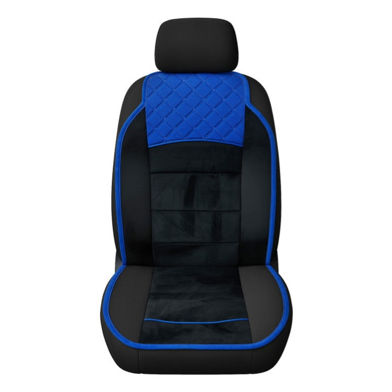 Huse Premium idealSTORE 1+1 pentru scaune fata, Dimensiuni husa 120 x 50 cm, Textil gros si piele EKO de inalta calitate, Suprafata moale, ofera o sedere confortabila, Albastru