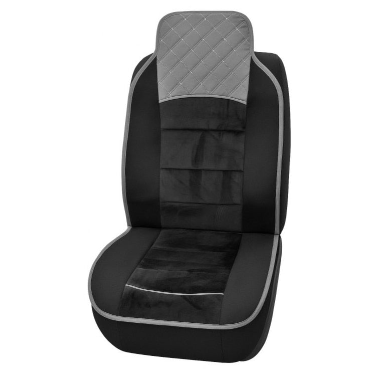 Huse Premium idealSTORE 1+1 pentru scaune fata, Dimensiuni husa 120 x 50 cm, Textil gros si piele EKO de inalta calitate, Suprafata moale, ofera o sedere confortabila, Gri