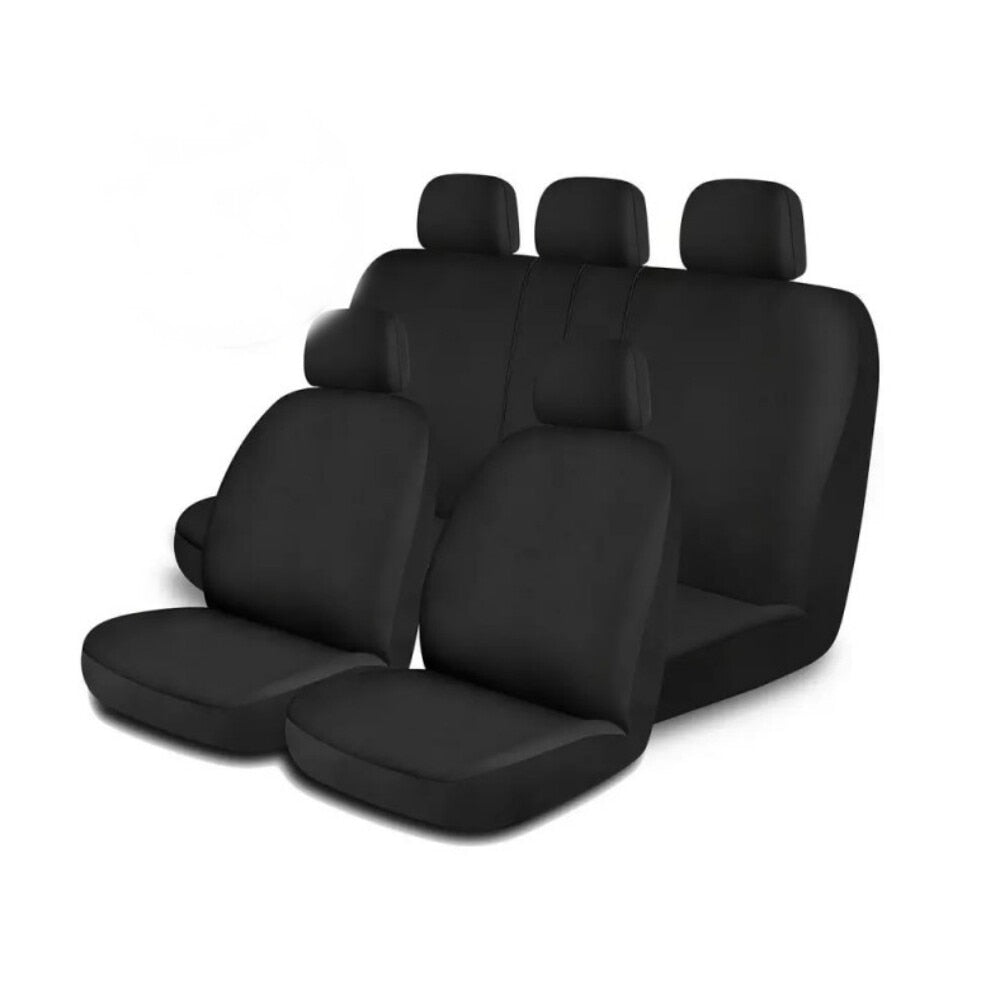 Huse Scaune Auto idealStore, Universale, Contine 9 Piese, 2 Huse Scaun Fata, 1 Husa Bancheta Sezut, 1 Husa Bancheta Spatar, 5 Huse Tetiere, Usor de Instalat