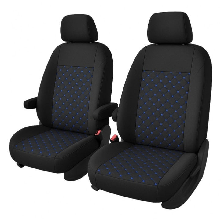 Huse scaune auto universale idealSTORE 9 piese Fractionate Bancheta spate, Material textil reziste, Bancheta spate fractionata, prevazuta cu 2 fermoare, Albastru-negru