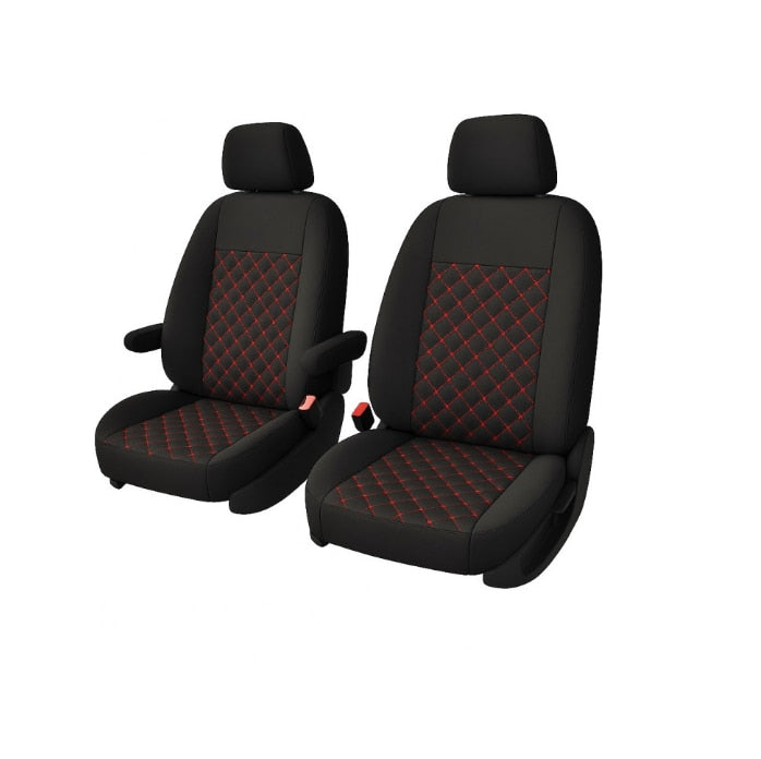 Huse scaune auto universale idealSTORE 9 piese Fractionate Bancheta spate, Material textil reziste, Bancheta spate fractionata, prevazuta cu 2 fermoare, Rosu-negru