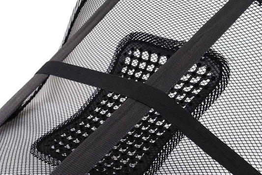 Suport Lombar pentru Scaun de Birou-Auto Relax Time idealSTORE, Realizat din cadru metalic, Plasa flexibila, Ajuta la Corectarea pozitie Coloanei, Usor de montat, Prindere in curele elastice