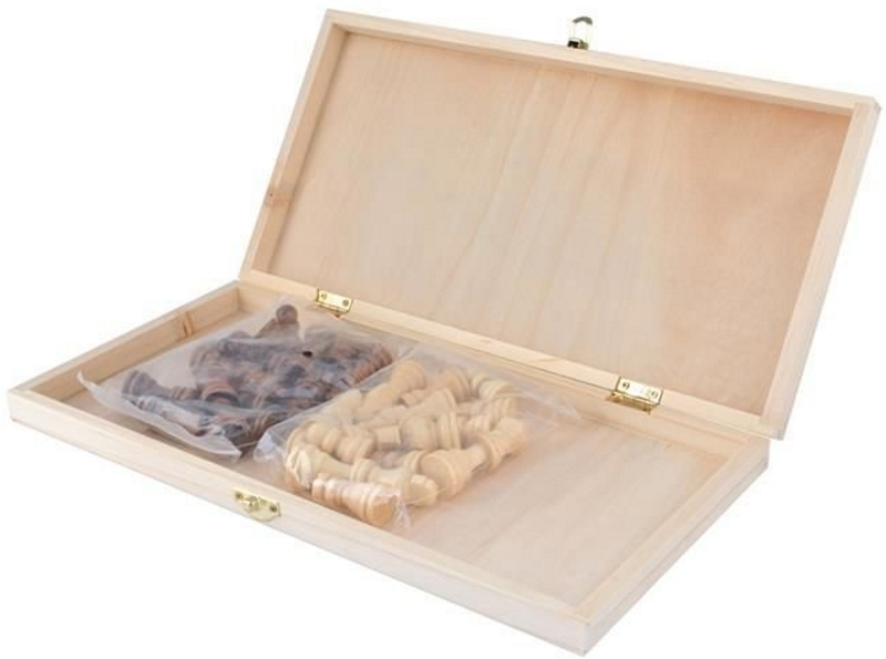 Tabla de Sah din Lemn Natural idealSTORE, Dimensiuni 28 x 28 cm, Elegant, Rezistent, Ajuta la Dezvoltarea Imbunatatitii Memoriei, Capacitatea Gandirii Logice